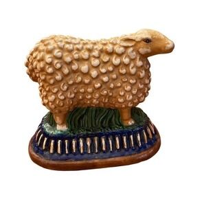 1930's Italian Majolica Style Sheep Figure